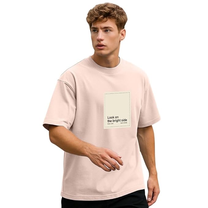 NOBERO Men's Cotton Oversized Fit Graphic Print T-Shirt