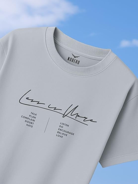 NOBERO Men's Cotton Oversized Fit Graphic Print T-Shirt
