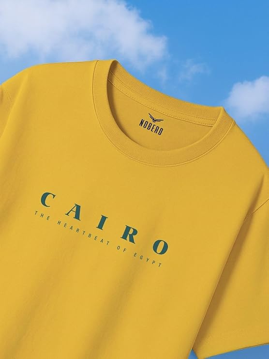 NOBERO Men's Cotton Oversized Fit Graphic Print T-Shirt