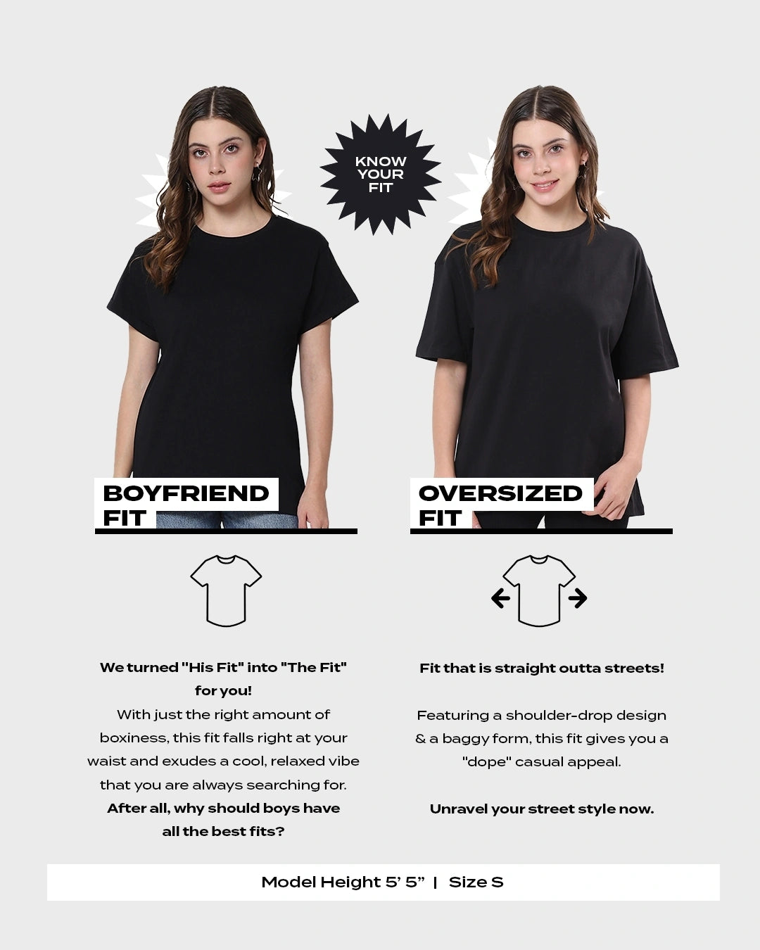 Women's Black Too High Typography Oversized T-shirt